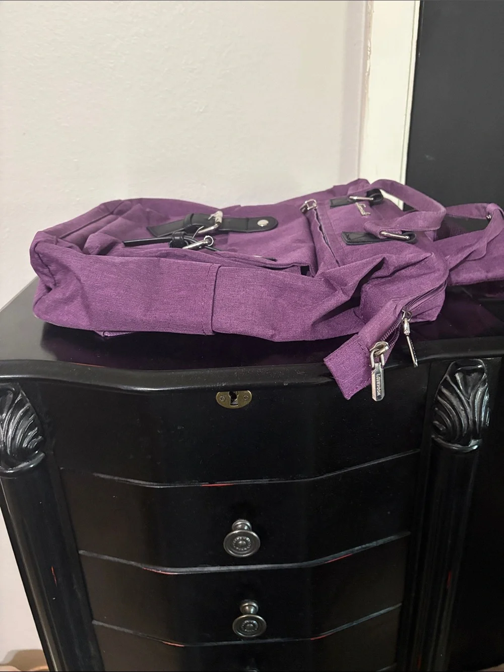 Lovevook Purple Canvas Backpack Tote